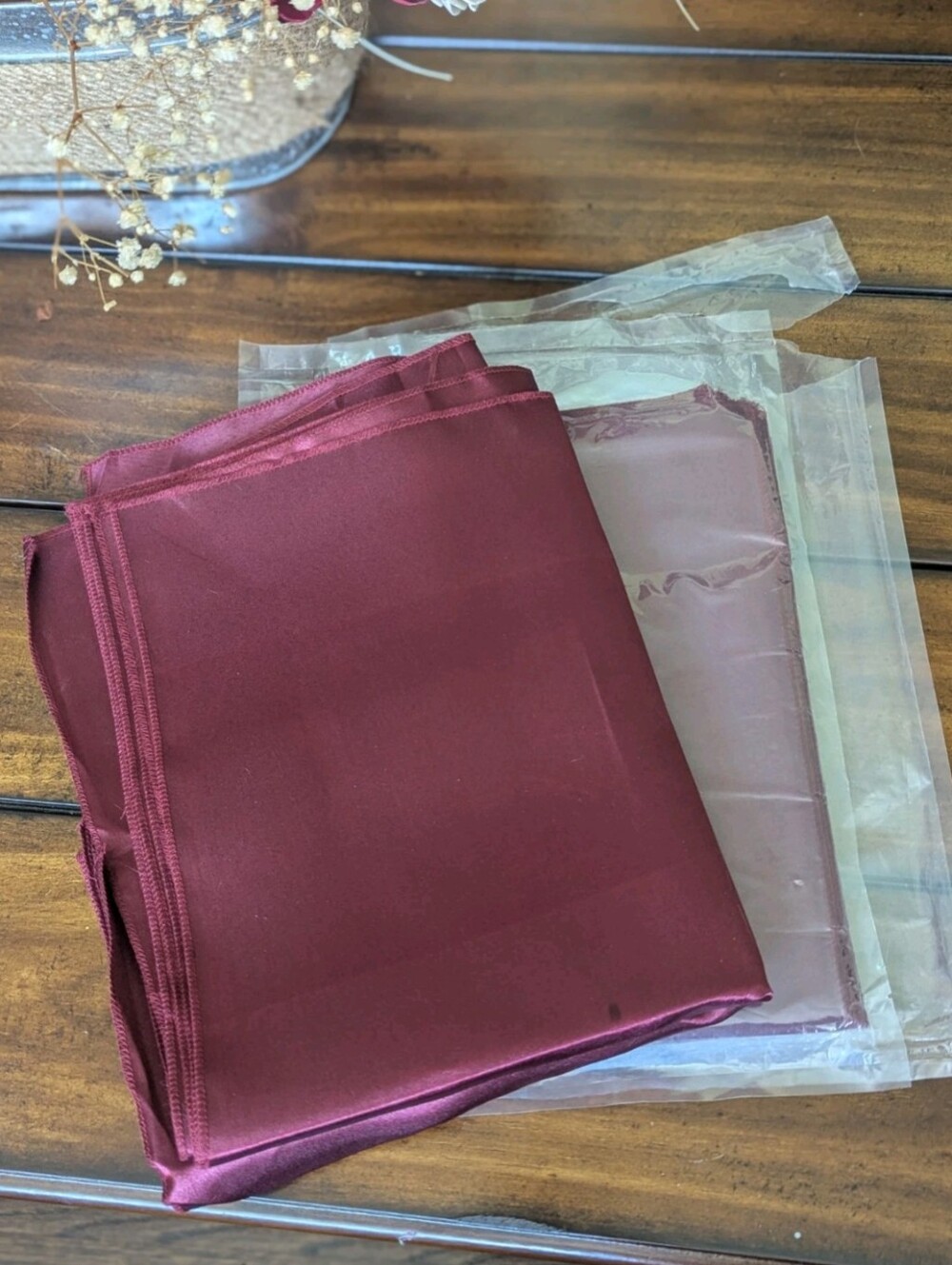 24 Pack Burgundy Satin Cloth Napkins 17x17" Brand New Wedding Party Table Decor